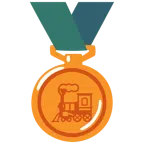 Bronzemedaille + Dampflokomotive