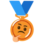 Bronzemedaille + nachdenkendes Gesicht