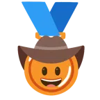Bronzemedaille + Gesicht mit Cowboyhut