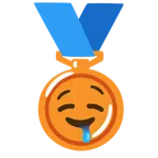 Bronzemedaille + sabberndes Gesicht