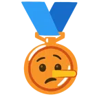 Bronzemedaille + lügendes Gesicht