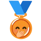 Bronzemedaille + verlegen kicherndes Gesicht
