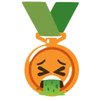 Bronzemedaille + kotzendes Gesicht