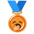 Bronzemedaille + gähnendes Gesicht