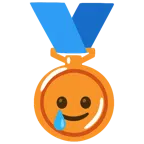 Bronzemedaille + lachendes Gesicht mit Träne