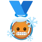 Bronzemedaille + frierendes Gesicht