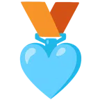 Bronzemedaille + hellblaues Herz