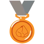 Bronzemedaille + Felsen