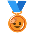 Bronzemedaille + salutierendes Gesicht