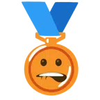 Bronzemedaille + auf Lippe beißen
