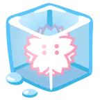ก้อนน้ำแข็ง + ตราดอกไม้
