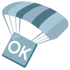 paracadute + pulsante OK