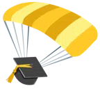 paracadute + cappello da laureato
