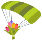 paracadute + mazzo di fiori
