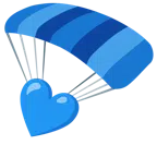 paracadute + cuore blu