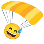 paracadute + faccina con sorriso e goccia di sudore