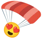 paracadute + faccina con sorriso e occhi a cuore