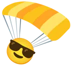 paracadute + faccina con sorriso e occhiali da sole