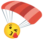 paracadute + faccina che manda un bacio