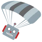 paracadute + faccina di robot