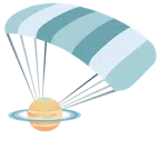 paracadute + pianeta con satellite