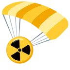paracadute + simbolo della radioattività