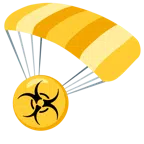 paracadute + simbolo del rischio biologico