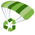 paracadute + simbolo del riciclaggio