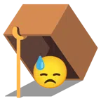 mouse trap + downcast face with sweat