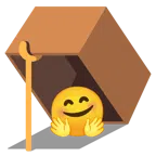 mouse trap + smiling face with open hands