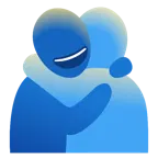 persone che si abbracciano + faccina con un gran sorriso