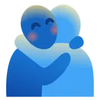 persone che si abbracciano + faccina con occhi sorridenti