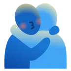 persone che si abbracciano + faccina che bacia con occhi chiusi