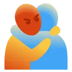 persone che si abbracciano + faccina accigliata
