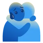 persone che si abbracciano + faccina delusa ma sollevata