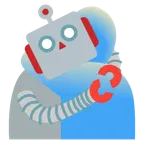 persone che si abbracciano + faccina di robot