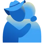 persone che si abbracciano + faccina con cappello da cowboy