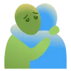 persone che si abbracciano + faccina nauseata