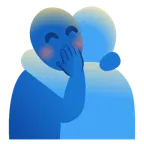 persone che si abbracciano + faccina con mano sulla bocca