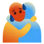 persone che si abbracciano + faccina accaldata
