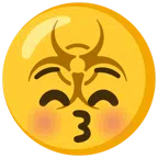 biohazard + kissing face with closed eyes