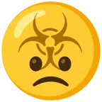 biohazard + slightly frowning face