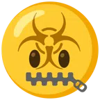 biohazard + zipper-mouth face