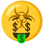 biohazard + money-mouth face