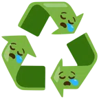 recycling symbol + sleepy face