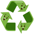 recycling symbol + astonished face