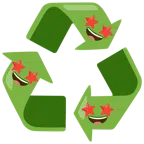 recycling symbol + star-struck