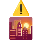 warning + sunset