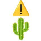warning + cactus