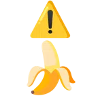 warning + banana